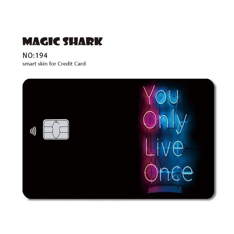 Magic Shark Flower Butterfly Bear Wing No Fade PVC Film Skin Cover Sticker for Bank Debit Credit Card