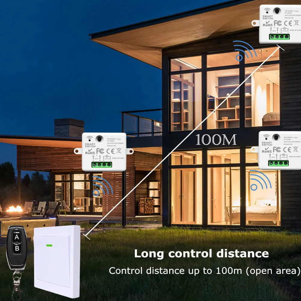CENFAYA Smart WiFi Light Switch RF 433MHz Wireless Remote Control Wall Switch 110 220V 230V For Alexa Google Home Timer Function