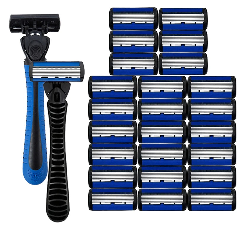 1pcs Safety Blade Razor, 6-Layers Manual Safety Razor, Washable Stainless Steel Streamline Blade For Travel Home Use