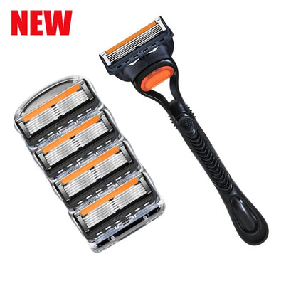 4/12/24 Pcs 5-layer Men's Razor Fusion Pro Power Shaving Shaver Male Face Beard Hair Trimmer 5 Layer Blades Replacement Refills