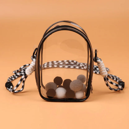 Labubu/SP Protect Case Labubu Sitting Party 15/17cm Cotton Doll Shoulder Pain Bag PVC Storage Bag Labubu Walk Bag Dustproof