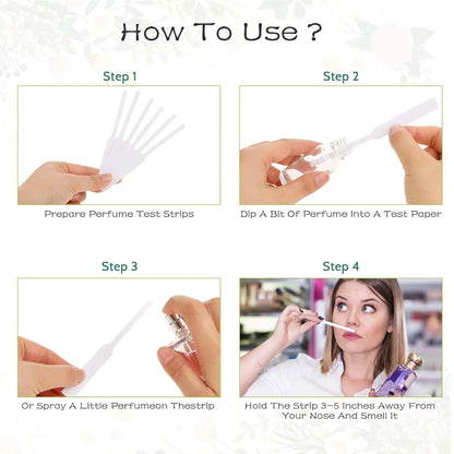 200Pcs Disposable Perfume Tester Strips Fragrance Testing Strips for Essential Oils Aromatherapy Scent Evaluation