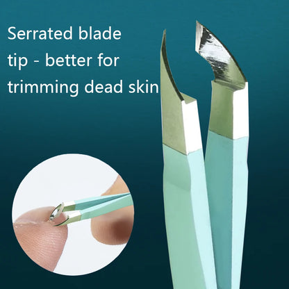 Small Nail Cuticle Scissors Tweezers Mini Nail Clipper Cutter Trimmer for Finger &Toe Dead Skin Remove Pedicure Tools