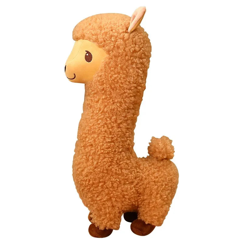 Furry Plush Llama Alpaca Plush Toy Stuffed Soft Long Plush Lifelike Alpaca Sheep Hug Throw Pillow Animals Nap Sleeping Pillow