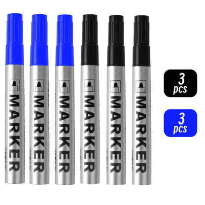 Permanent Paint Marker Pen Waterproof Black Pen for Tyre Oily Markers Quick Drying Signature Pen Stationery Supplies