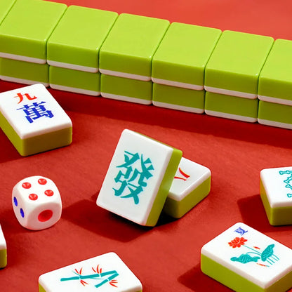 144-piece mahjong set, portable travel mahjong, table game for gatherings, Halloween and Christmas gift