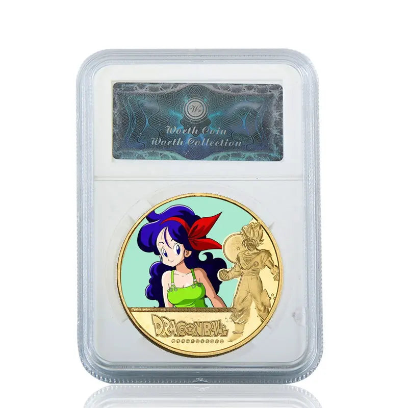 Dragon Ball Gold Plated Gold Coin Son Goku Vegeta Commemorative Coins Children Classic Anime Peripherals Collection Toy Souvenir