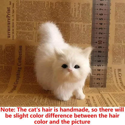 Cute Simulation Cat Plush Toys Hard Stuffed Kitten Model Fake Cat Realist Animals For Kids Girls Birthday Valentine's Day Gift