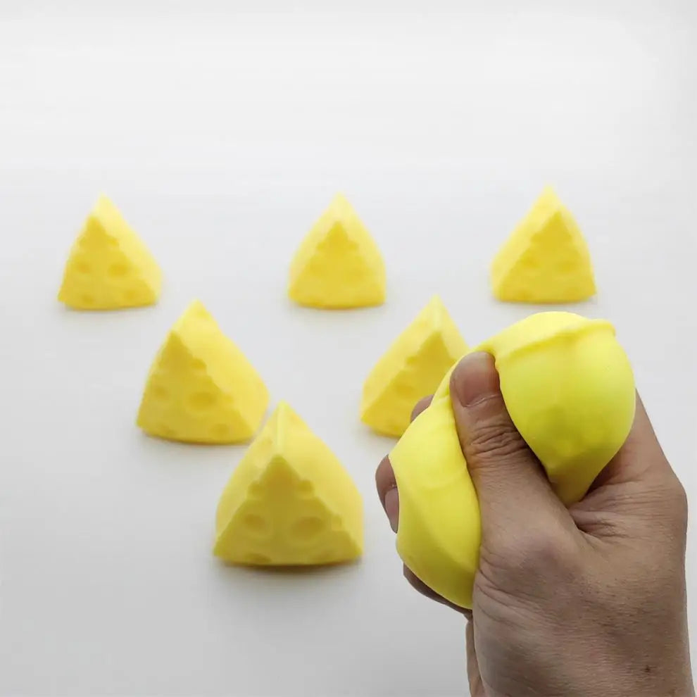 Kids Adult Squeeze Toy Simulation Cheese Squeeze Toys Soft Cute Decompressing Pinching Cheese Sticky Slow Rebound