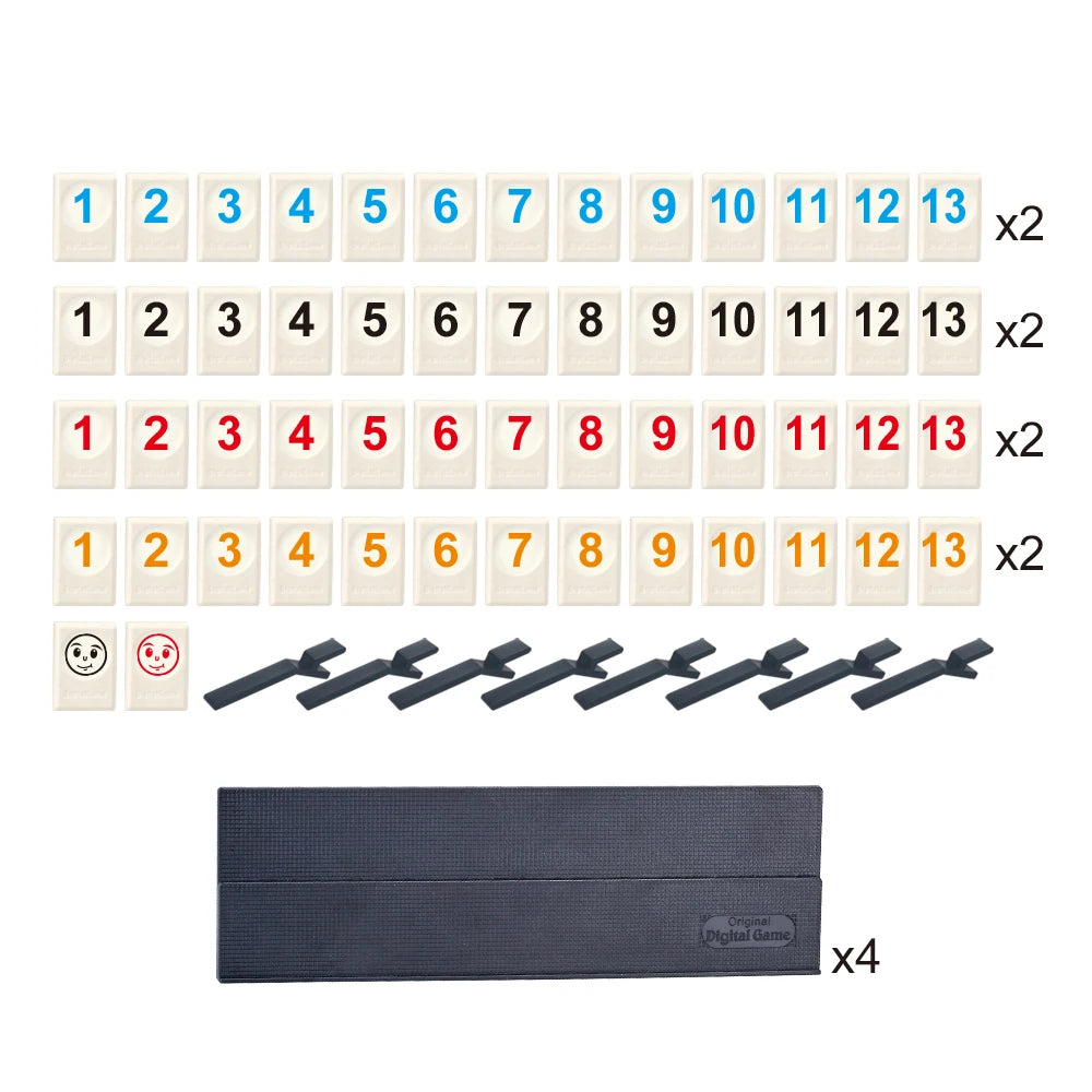 Rummy Cube Game with 4 Racks,Rummy Cube Game Set with Portable Case,amily Classic Board Games Learning Puzzle Games for Teenager