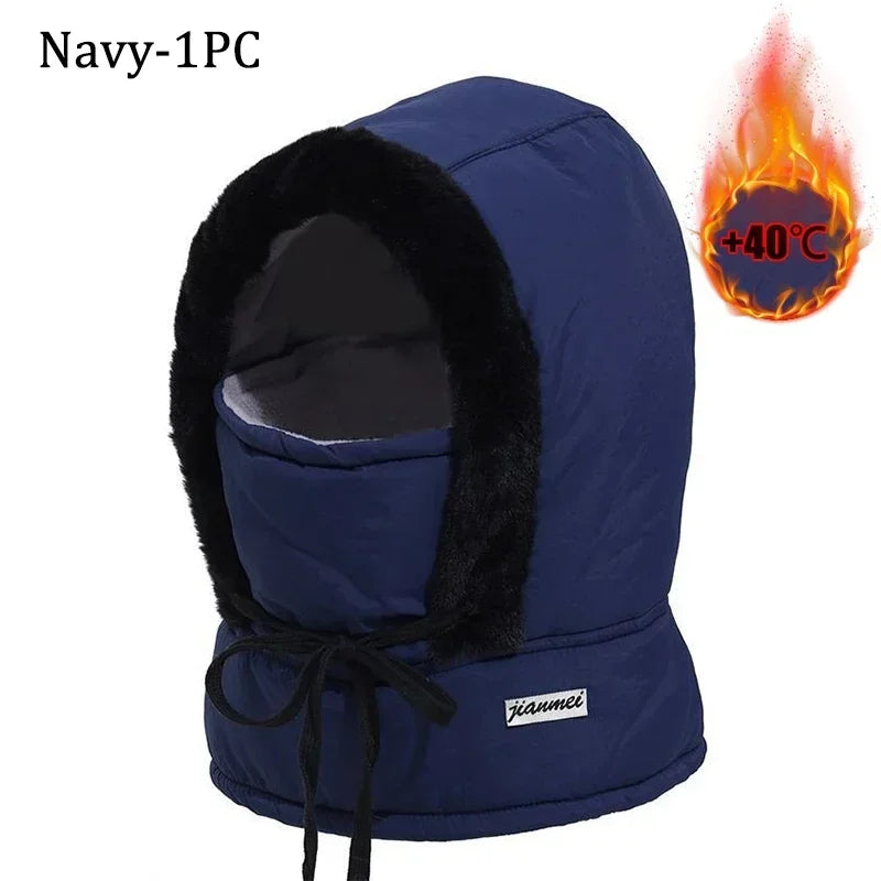 Cold Weather Thermal Balaclava Scarf Winter Windproof Hood Hat Plush Neck Warmer Ski Face Mask for Outdoor Activities