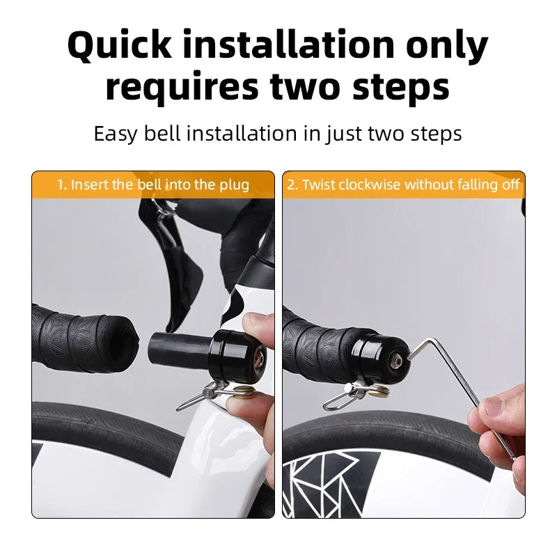 Bicycle Bell Curved Handlebar Plug Bell Horn Waterproof 80dB Loud High Decibel Ring Alarm Bell Road Bike Accessories