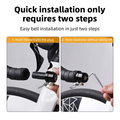Bicycle Bell Curved Handlebar Plug Bell Horn Waterproof 80dB Loud High Decibel Ring Alarm Bell Road Bike Accessories