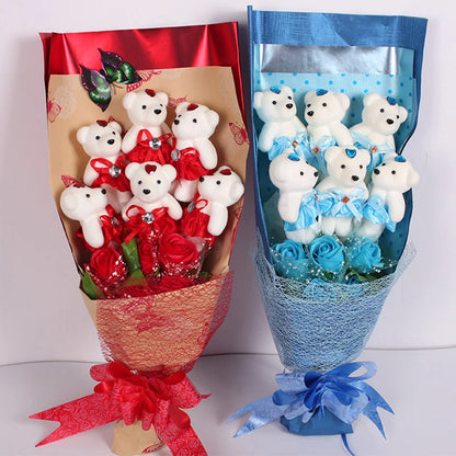 12/10Pcs/Lot Soft Stuffed Bear Plush Toys Mini Teddy Bear Dolls Toy Small Gifts Bag Pendant Teddy Doll