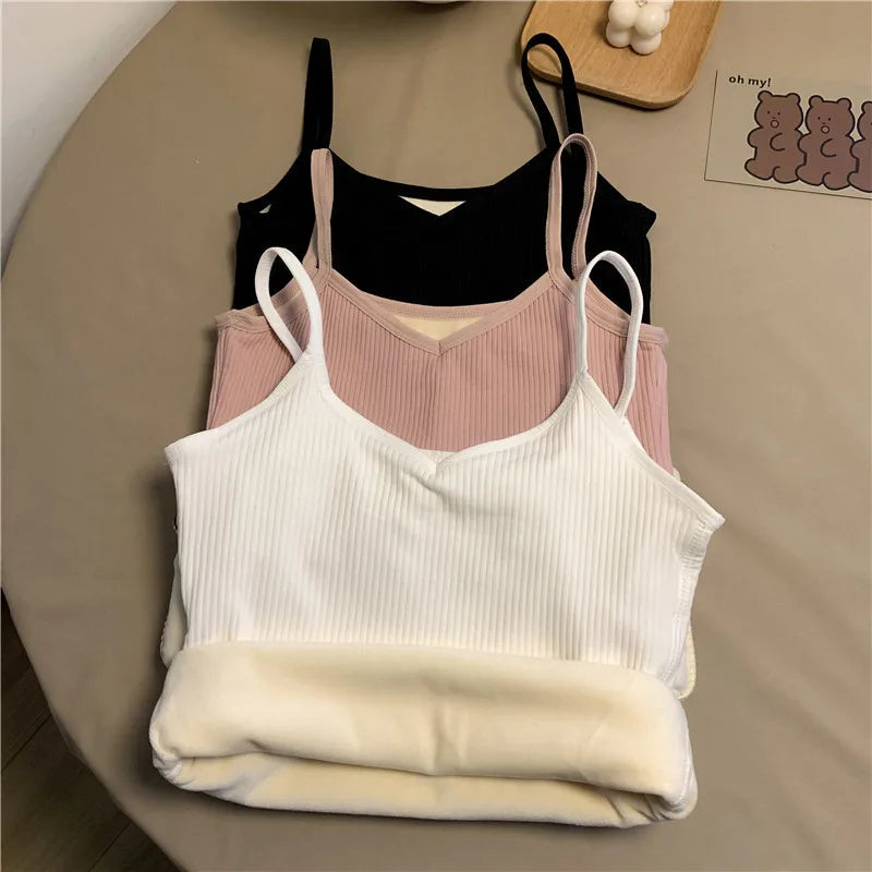 Fleece-Lined Slim Tank Top
