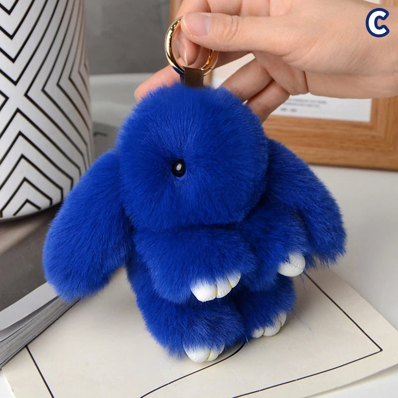 15cm Gifts Rabbit Fur Keychain Women Bag Car Key chain Pendant Decoration Jewelry Bags Hangings Accessories