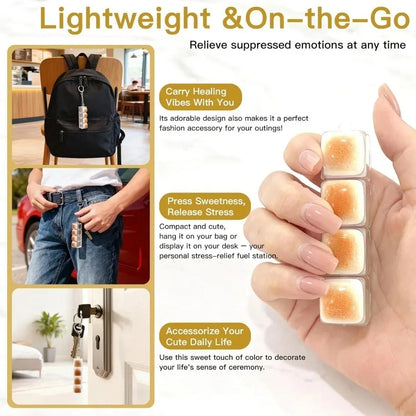 Bread Keycap Stress Relief Clicker Fingertip Toy Keychain Mechanical Keyboard Style Keyring Pendant Creative Gift Desk Toy 1PC