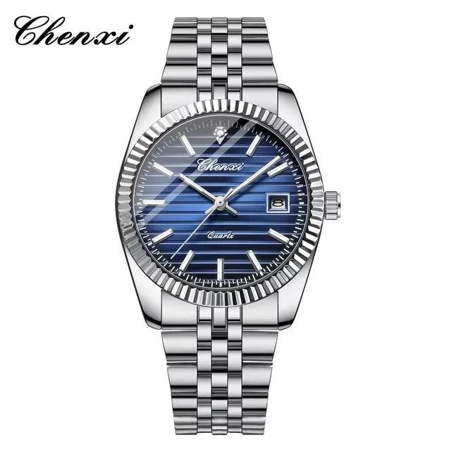 CHENXI 004D Men Quartz Watches Luxury Stainless Steel Waterproof Luminous Date Casual Wristwatch for Male