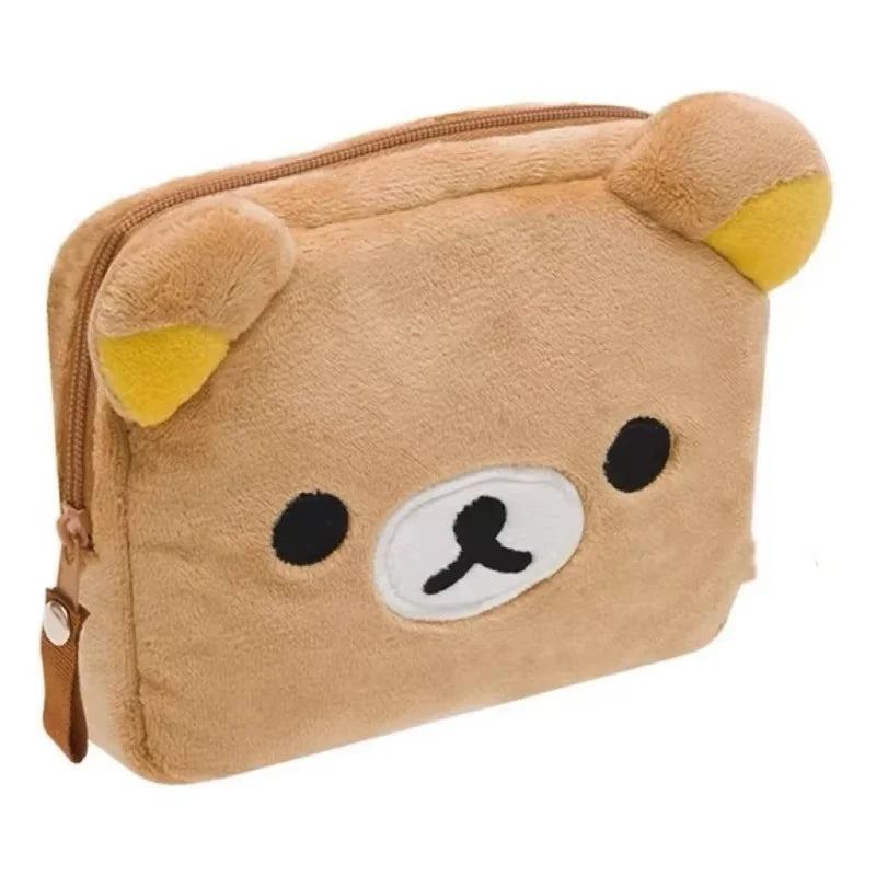 Rilakkuma Cute Makeup Organizer Storage Bag Cartoon Bear Plush Kawaii Cosmetic Cosmetic Bags Vanity Beauty Case Cute Pencil Case