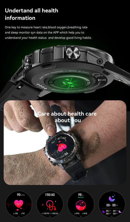 MEVADEN 1.39 inch Bluetooth Call Smart Watch Men Sports Fitness Tracker Watches IP67 Waterproof Smartwatch for Android IOS MD52