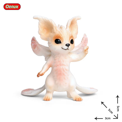 Oenux Original Genuine Fairy Tale Fly Horse Simulation Animal Mythical Elves Elf Pegasus Action Figures Model PVC Cute Kids Toy