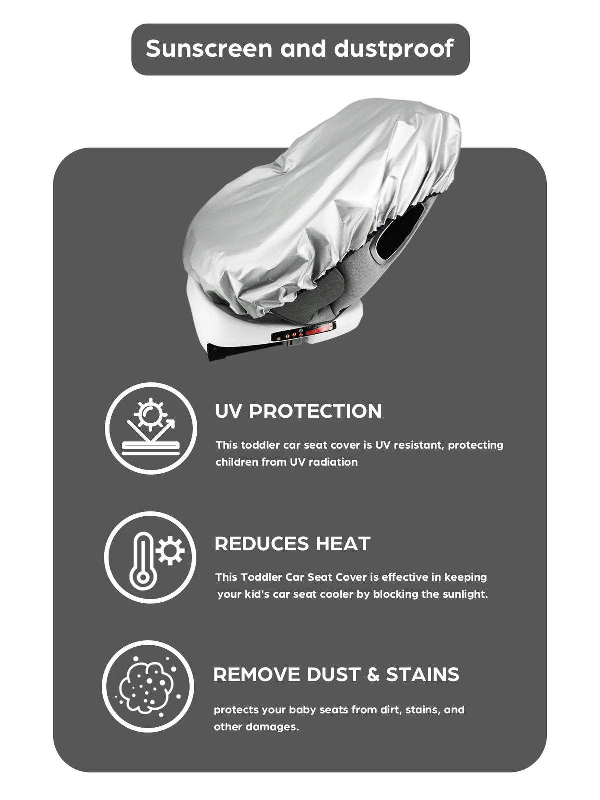 1PC  Baby Car Seat Sun Shade Cover Blocks Out Heat & Sun UV Covers Universal Baby Travel Accessories