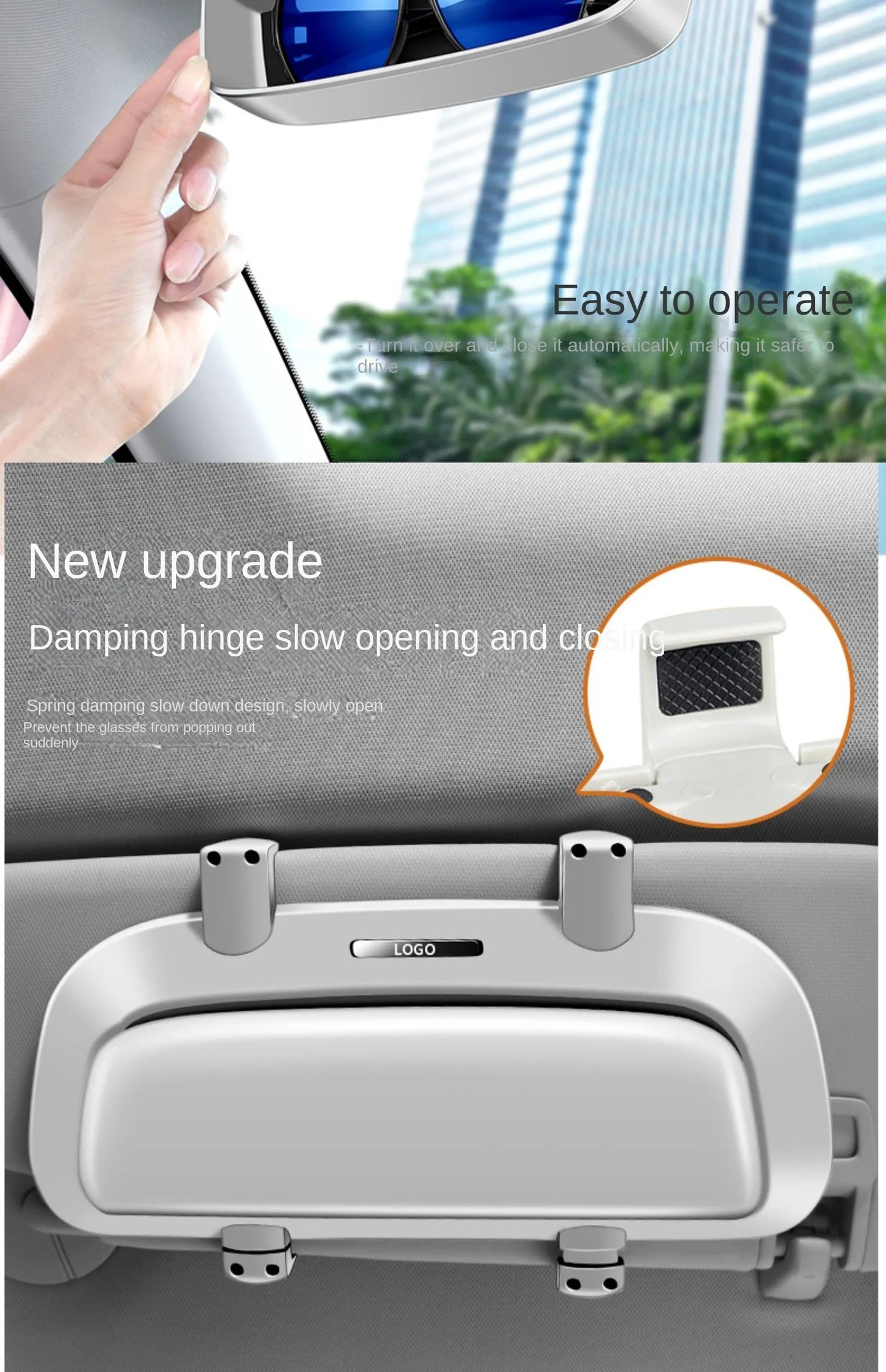 Car glasses case, sun visor, multifunctional car sunglasses holder, in-car glasses clip, modified storage box