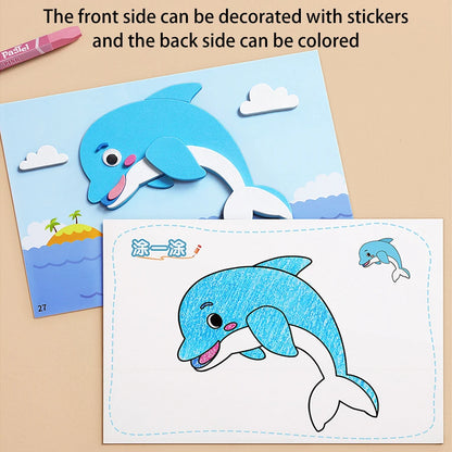 6pcs/set 3D EVA Foam Sticker DIY Cartoon Princess Animal Puzzle for Children Kids Multi-patterns Styles Toys for Children Gift