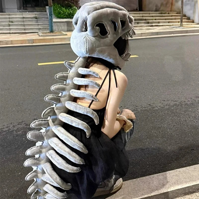 Realistic Dinosaur Skeleton Costume Set Funny Headgear Cosply Dress up Clothing Plush Toys Creative Gifts
