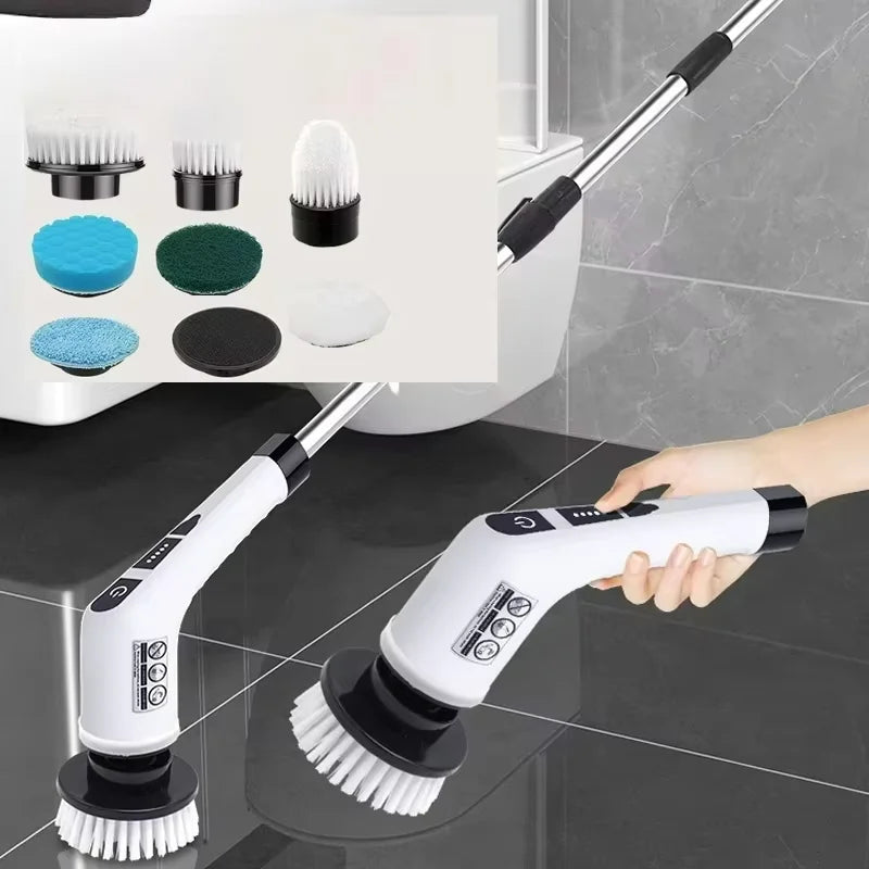 HOMEFISH Cordless Spin Scrubber Electric Cleaning Brush for Bathroom Kitchen Toilet Multipurpose Household Cleaning Tool
