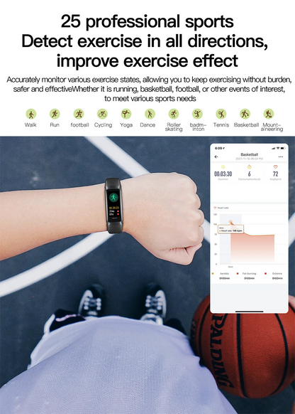 LIGE Amoled Smart Watch Men 2023 Smart Band Women Heart Rate Blood Smartwartch Waterproof Smart Bracelet Sport Fitness Tracker