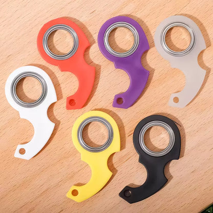 Rotate Fidget Spinner Keychain Metal Idget Toy Kid Stress Relief Spinner Keyring Fidget Ring Relieve Anxiety Boredom Party Gift