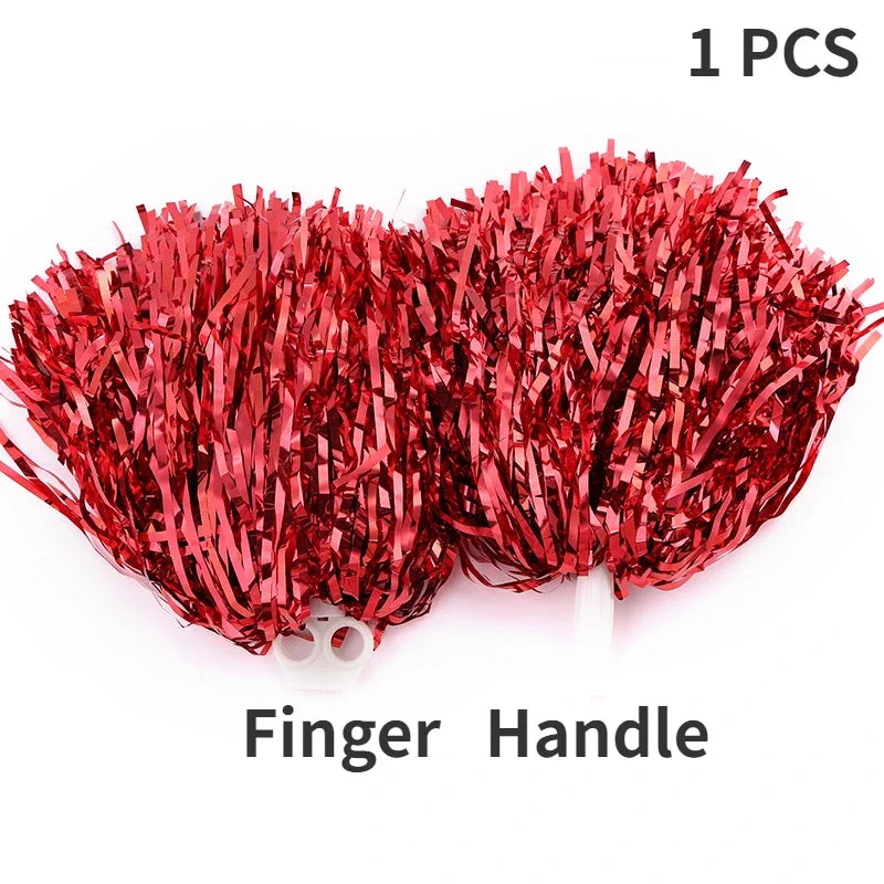 Cheerleading Pom Poms with Handle Cheer Balls Gold Yellow Pink Red Green Blue for Hand Dance Women Girl Kids Pompoms Accessories