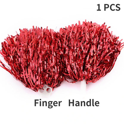 Cheerleading Pom Poms with Handle Cheer Balls Gold Yellow Pink Red Green Blue for Hand Dance Women Girl Kids Pompoms Accessories