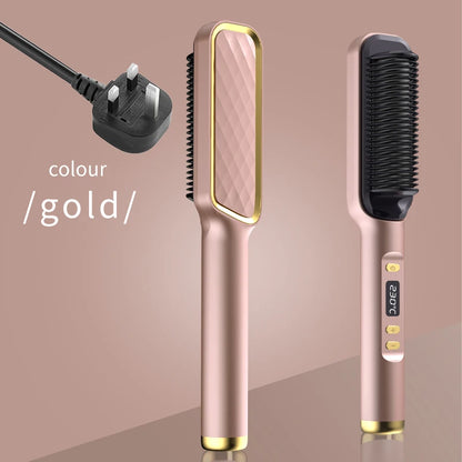 Electric Hot Comb Multifunctional Straight Hair Straightener Comb Negative Ion Anti-Scalding Styling Tool Straightening Brush