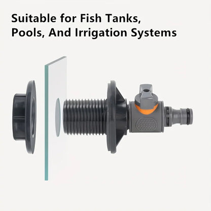 PVC/IBC Water Barrel Adapter, Durable Water Tank Adapter with Valve, Quick Installation Rainwater Collection Connector Kit