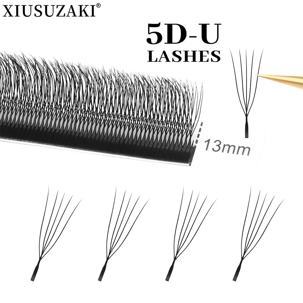 XIUSUZAKI  U-Shaped YY 3D 4D 5D Eyelash Extensions New Style U Lashes Extension Mink Premade Volume Fans Individual False Lashes