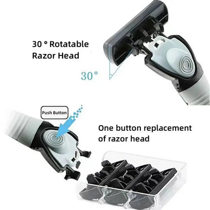 1pcs Safety Blade Razor, 6-Layers Manual Safety Razor, Washable Stainless Steel Streamline Blade For Travel Home Use