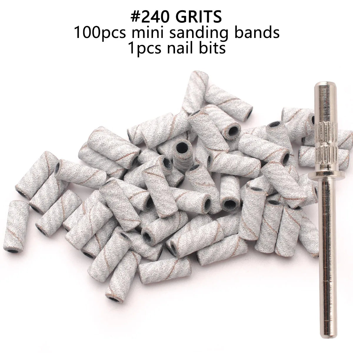 100pcs 3.1mm Mini Sanding Bands Kits Nail Drill Bits Mandrel Sets Electric Manicure Accessories Tool Dead Skin Remover