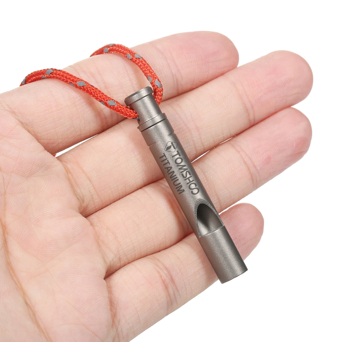 TOMSHOO Titanium Emergency Whistle with Cord Outdoor Survival Whistle Camping Hiking Exploring