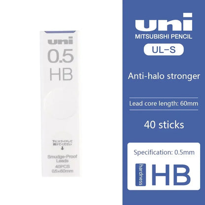 1Pcs Japan UNI UL-S Mechanical Pencil Lead-core Anti-fouling Thickened Black Non-breakable Student Pencil Lead 0.3/0.5/0.7 mm