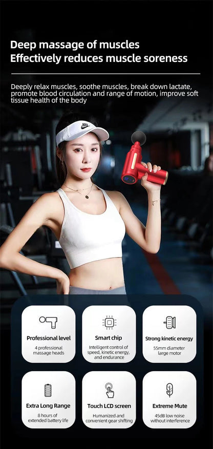 New Upgraded Portable Massage Gun Deep Tissue Muscle Relief Rechargeable Battery, Ideal For Back & Neck,Gift For Everyon