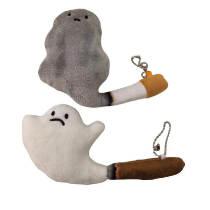 Cute Big Smoke Elf Pendant Plush Doll Toys Keychain Ghost Fluffy Stuffed Keyring Pendant Toys Backpack Charms Bag Car Decor Gift