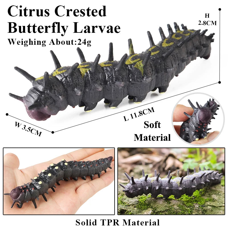 Oenux Soft Wild Insect Animal Model Caterpillar Lizard Snake Chameleon Gekko Action Figures TPR Halloween Trick Toy Kid Gift