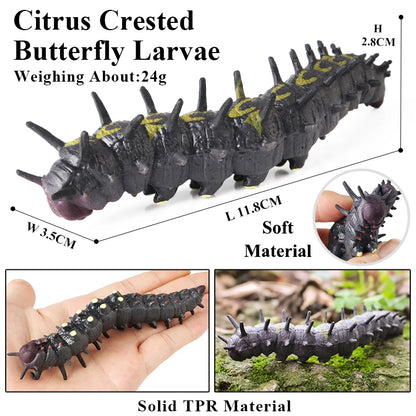 Oenux Soft Wild Insect Animal Model Caterpillar Lizard Snake Chameleon Gekko Action Figures TPR Halloween Trick Toy Kid Gift