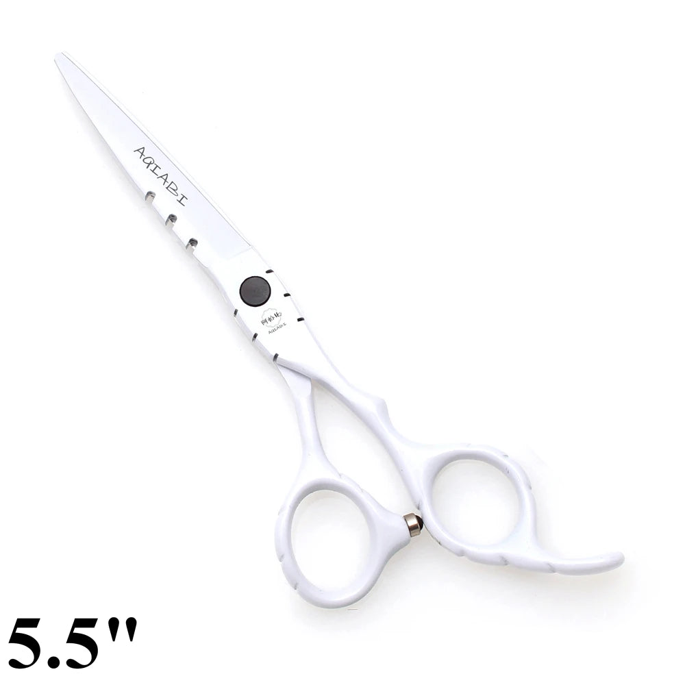 Professional Hairdressing Scissors 5.5" 6" AQIABI Japan Stainless Thinning Scissors Barber Shop Hair Cutting Scissors Red A1010