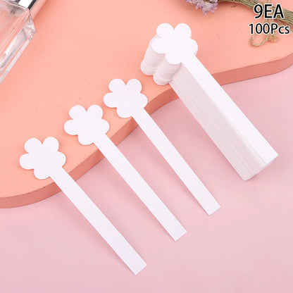 100pcs/lot Round Head Testing Aromatherapy Fragrance Perfume Essential Oils Test Tester Paper Strips Flower Shape