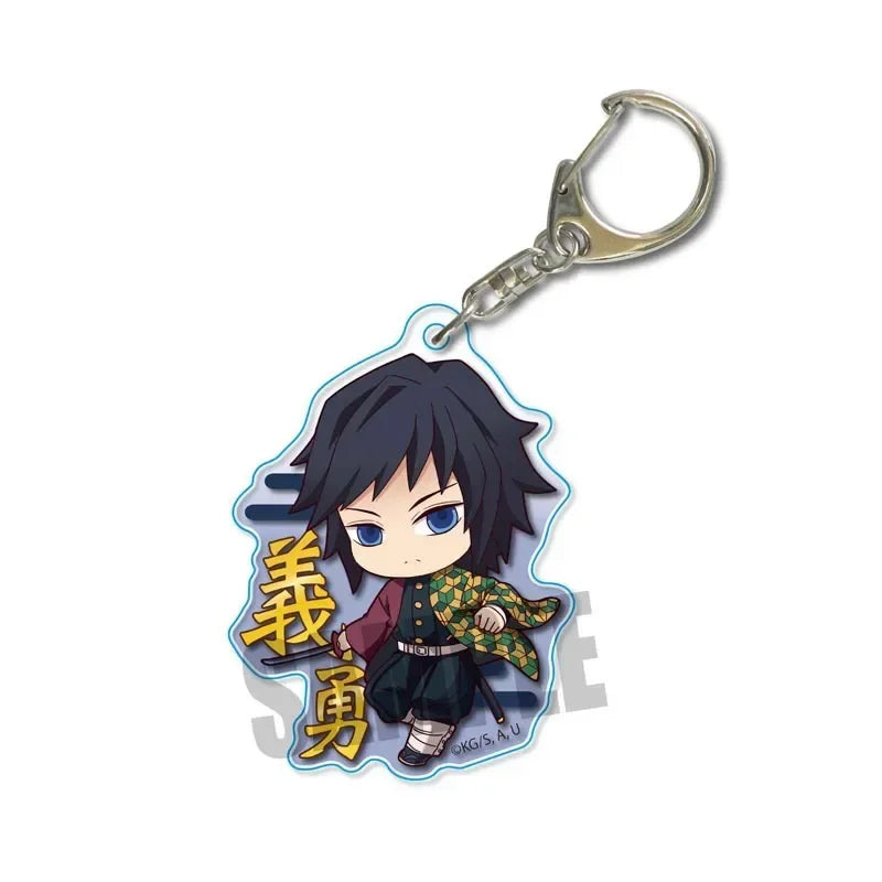5pcs Demon Slayer Pendant Kimetsu No Yaiba Blade of Ghost Keychain Acrylic Bag Pendant Car Key Chain Gift Accessories gift