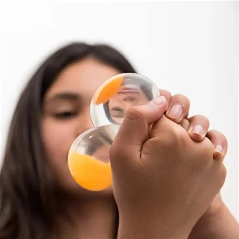 Funky Egg Squishy Ball Clear Squeeze Splat Ball Easter Basket Fillers Squishies Fun Toy Anxiety Reducer for Kids Adults