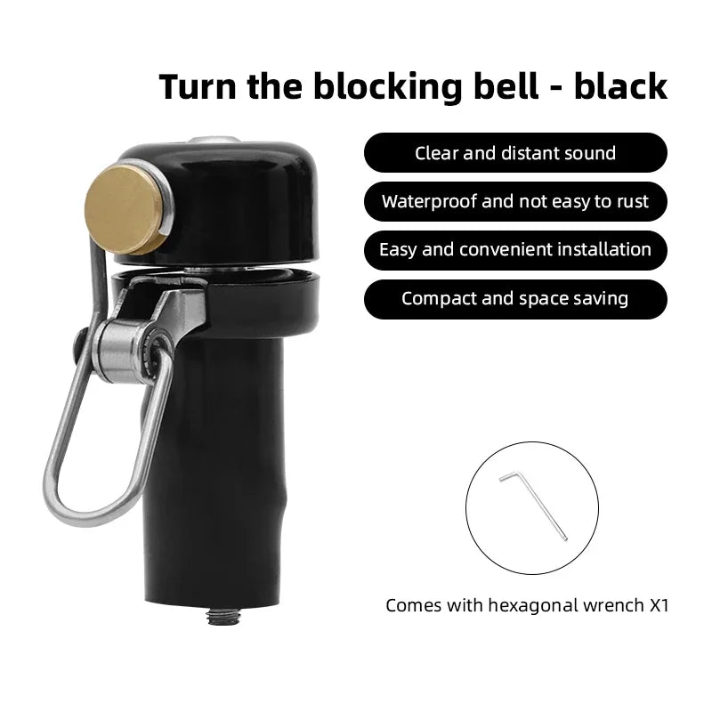 Bicycle Bell Curved Handlebar Plug Bell Horn Waterproof 80dB Loud High Decibel Ring Alarm Bell Road Bike Accessories